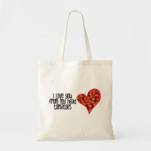 Bolsa Tote Piadas De Tomate Vermelho Formatado Pelo Coração