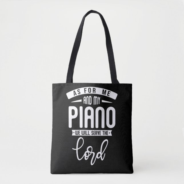 Bolsa Tote Pianista Cristão Música Religiosa Lorde Piano Play (Frente)