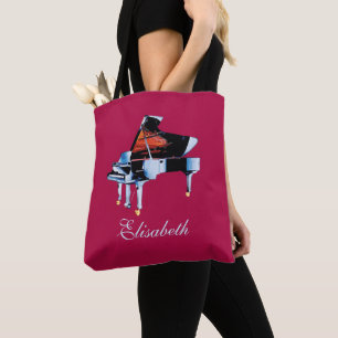 Bolsa Tote Piano De Cores Aquáticas Elegante Considerado Pers