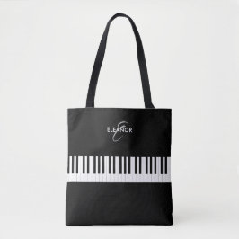 Bolsa Tote Piano Keys Instrumento Musical Monograma