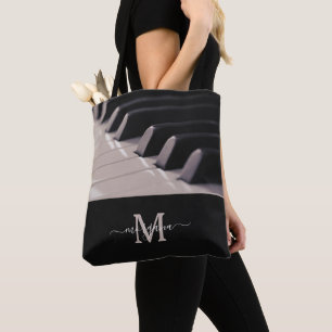 Bolsa Tote Piano Keys Música Lover Professor Monograma