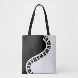 Bolsa Tote Piano Music Keyboard Black White Professor de Músi