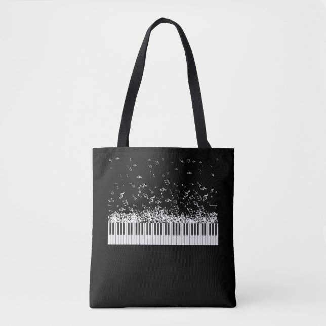 Bolsa Tote Piano Music Notes Instrumento Pianista (Frente)