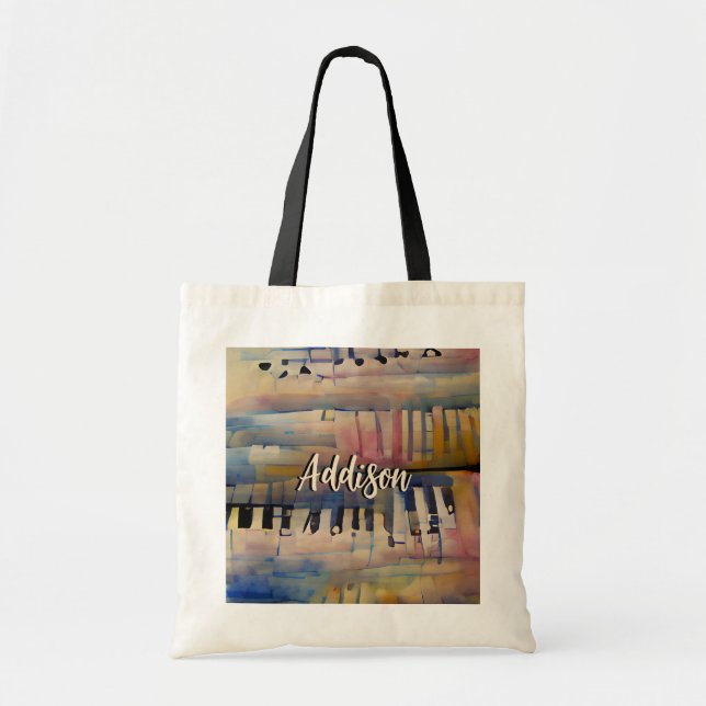 Bolsa Tote Piano Music Personalizada Tot Bag (Frente)