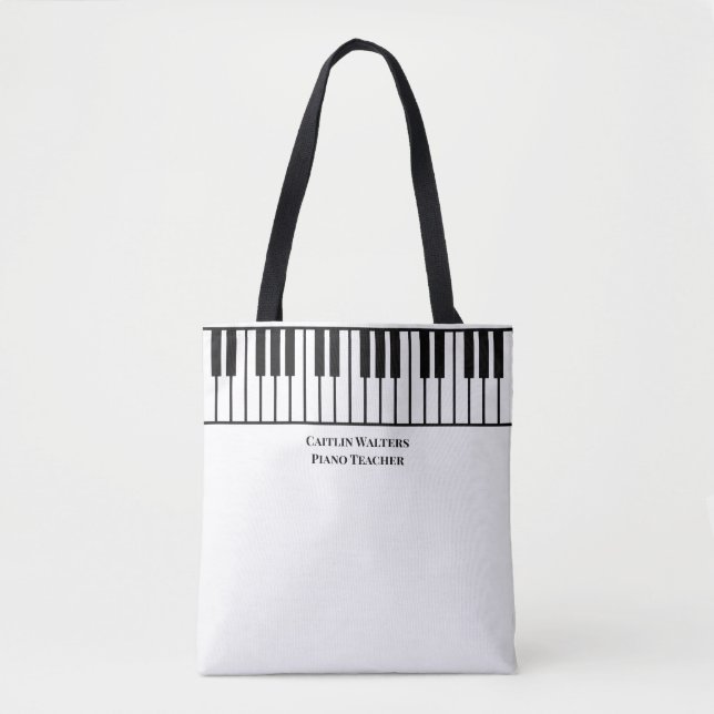 Bolsa Tote Piano Teacher Personalized (Frente)