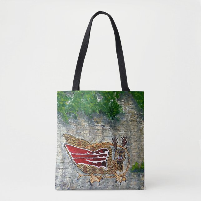 Bolsa Tote Piasa Bird Illinois Native American Legend (Frente)