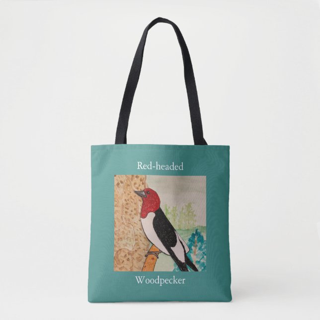 Bolsa Tote Pica-pau-de-cabeça-vermelha  (Frente)