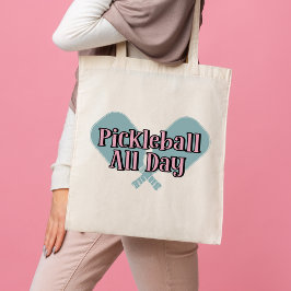 Bolsa Tote "Pickleball All Day" em um remo