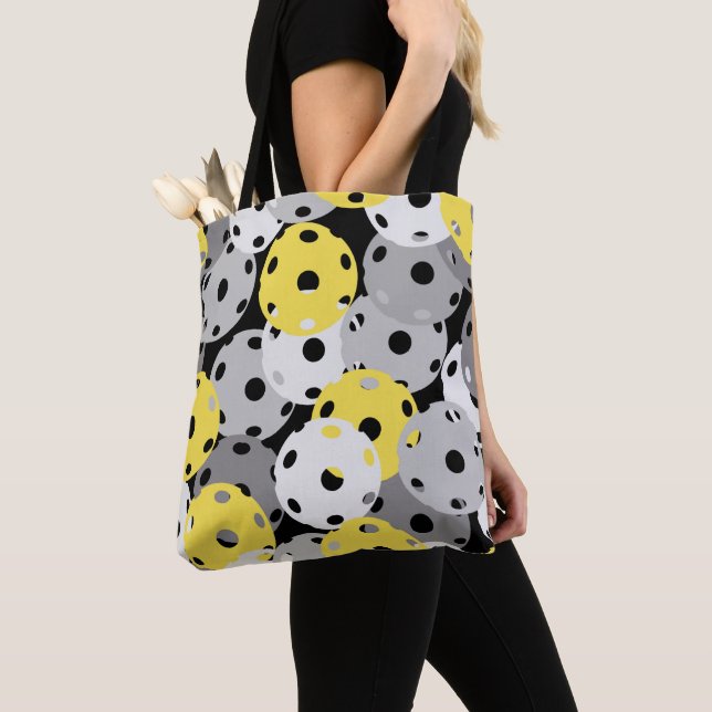 Bolsa Tote 💛 Pickleball - amarelo, cinza em preto, cores 202 (Close Up)