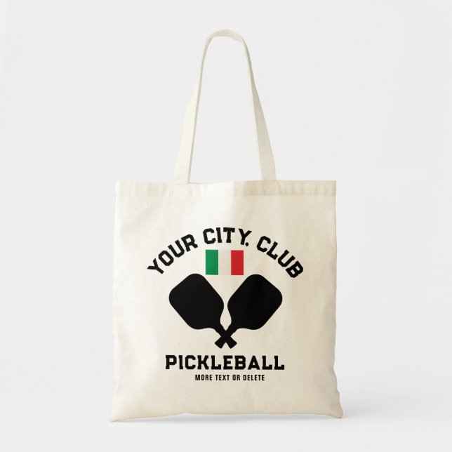 Bolsa Tote Pickleball Club Team Italian Flag Custom Gift (Frente)