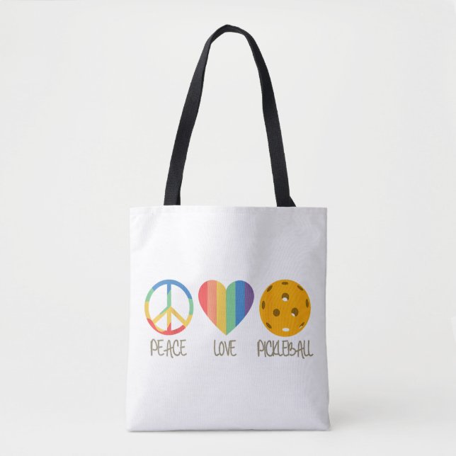 Bolsa Tote Pickleball de Paz e Amor (Frente)