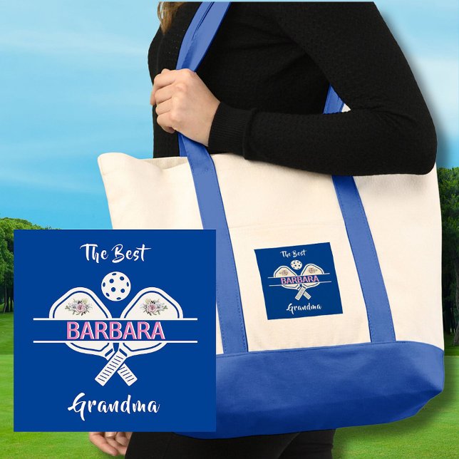 Bolsa Tote Pickleball Melhor Avó Paddles Nome (Criador carregado)