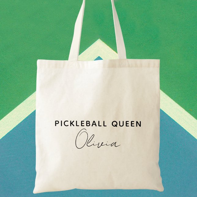 Bolsa Tote Pickleball Moderno Moderno e Preto da Tendência (Criador carregado)