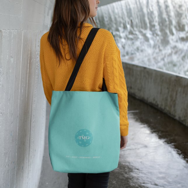 Bolsa Tote Pickleball Monograma Robin de Ovo Azul (Criador carregado)