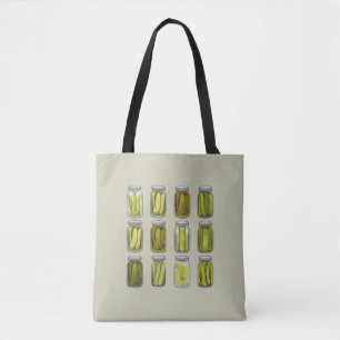 Bolsa Tote Picles Amante Vintage Picles Enlatados Pote Natal