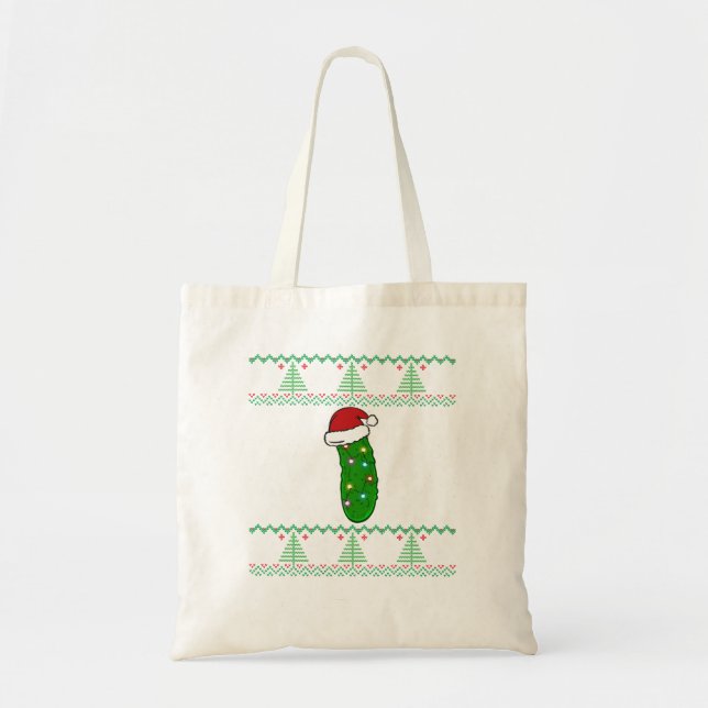Bolsa Tote Picles de Natal ~ Engraçado Feio (Frente)