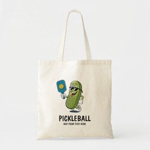 Bolsa Tote Picles Personalizados Jogando Pickleball Engraçado