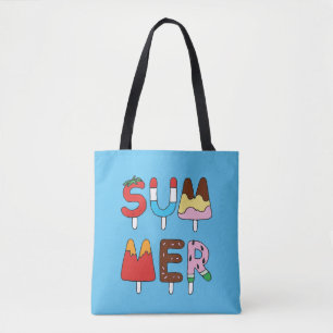 Bolsa Tote Picolés de Desenhar de Mão para Crianças de Ver