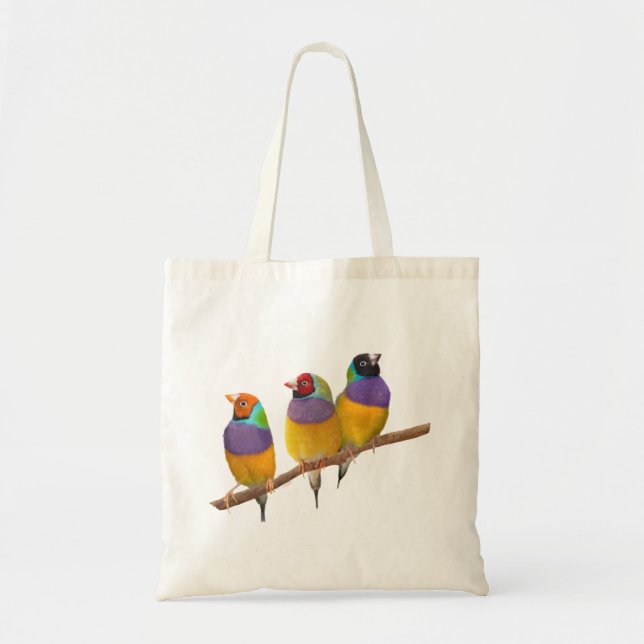 Bolsa Tote Picos Coloridos Gouldian em Pastéis (Frente)