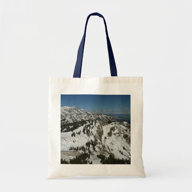 Bolsa Tote Picos de neve das montanhas Teton I Fotografia (Frente)