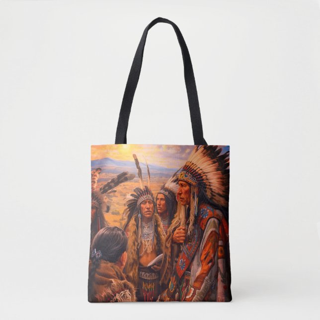 Bolsa Tote Picture of Native American Indian Tribe Shoulder (Frente)