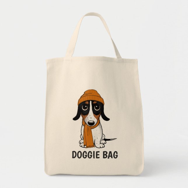 Bolsa Tote Piebald Dachshund | Cachorro-Hipster (Frente)