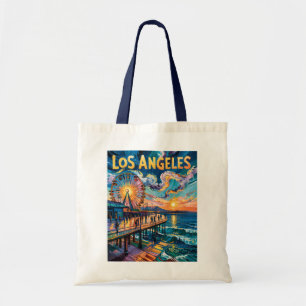 Bolsa Tote Pier de Santa Mônica Retro Los Angeles Van Gogh Ar