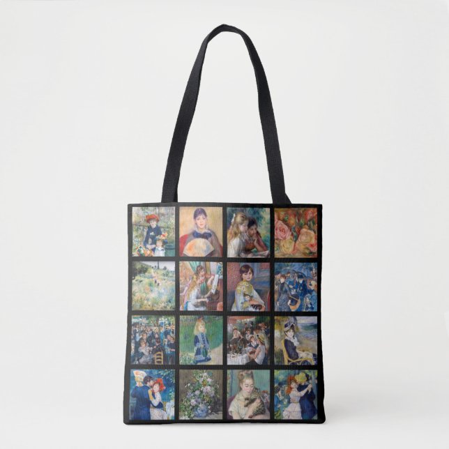 Bolsa Tote Pierre-Auguste Renoir - Colagem de Obras-Doméstica (Frente)