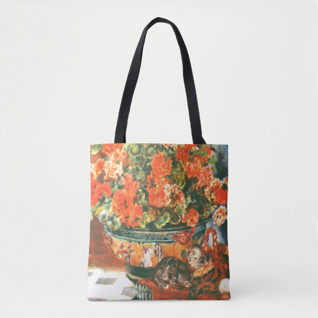 Bolsa Tote Pierre-Auguste Renoir Geraniums E Cats (Frente)