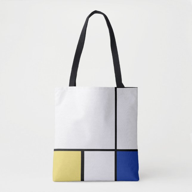 Bolsa Tote Piet Mondrian - Abstrato Geométrico de Composição (Frente)