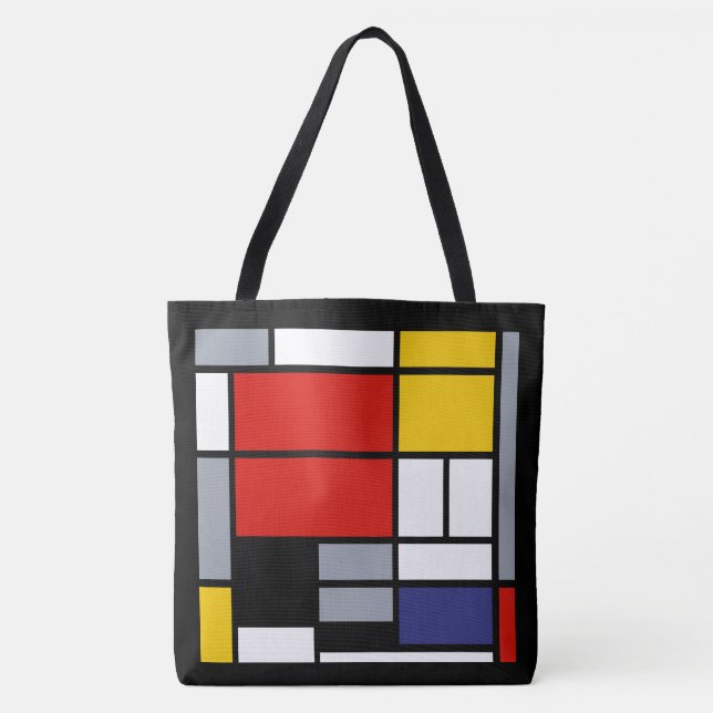 Bolsa Tote Piet Mondrian, Composição com Plano Vermelho Grand (Frente)