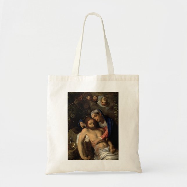Bolsa Tote Pietà (Maria e Jesus) (por Adam Elsheimer) (Frente)