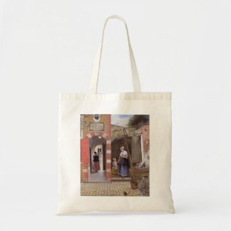 Bolsa Tote Pieter de Hooch- Pátio de uma casa em Delft