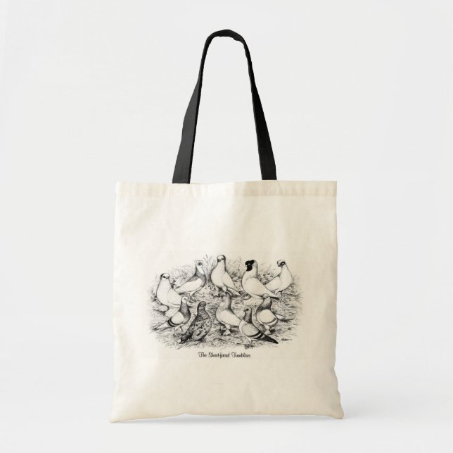 Bolsa Tote Pigeons de Tumbler de faces curtas (Frente)