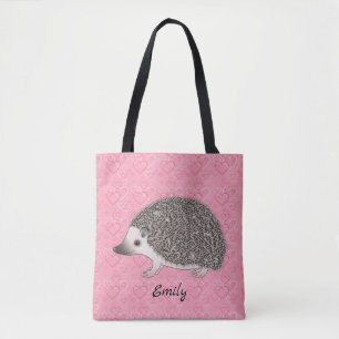 Bolsa Tote Pigmeus Africanos Pigmeus Hedgehog Em Pink Heart P