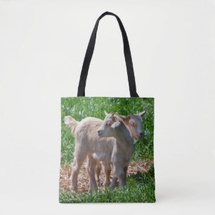Bolsa Tote Pigmy Goat Kids Por Toda A Impressão