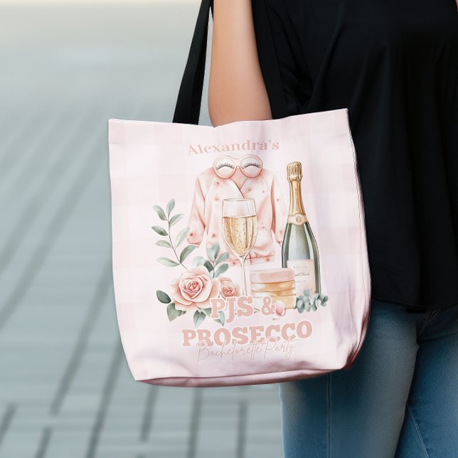 Bolsa Tote Pijamas e Prosecco Festa de Despedida de Solteira (Criador carregado)