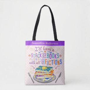 Bolsa Tote Pilha do humor dos leitores de livros com as