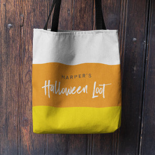 Bolsa Tote Pilhagem doce do Dia das Bruxas do milho de doces