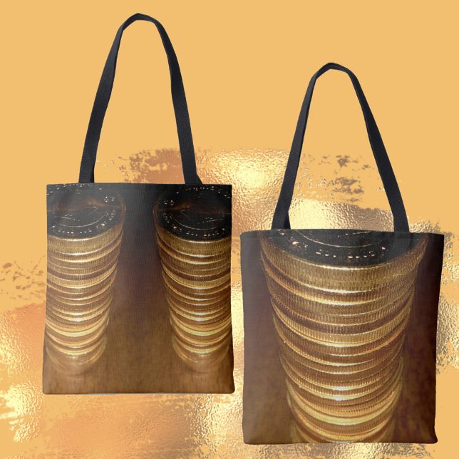 Bolsa Tote Pilhas de Moedas Douradas (Criador carregado)