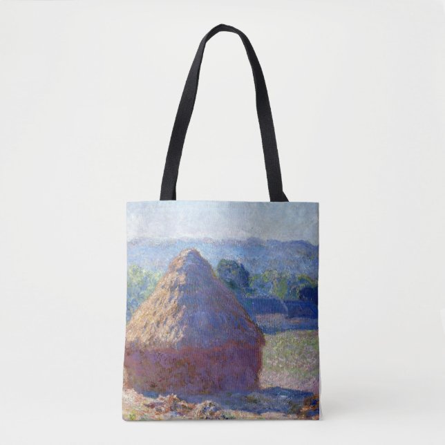 Bolsa Tote Pilhas de trigo (fim do Verão), Monet (Frente)