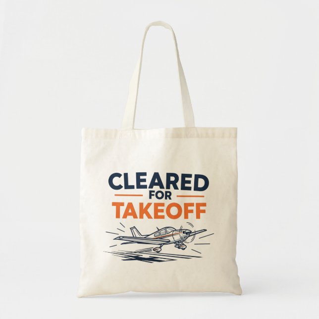 Bolsa Tote Piloto Liberado para Decolagem (Frente)