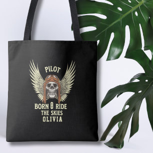 Bolsa Tote Piloto Nato Para Cavalgar Os Céus Asas De Esquelet