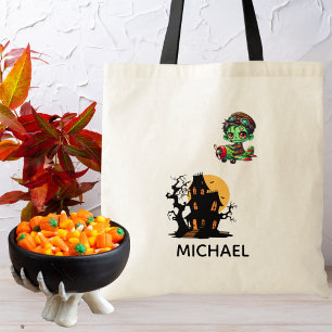 Bolsa Tote Piloto Zumbi voando Avião & Morcego Funny Hallowee