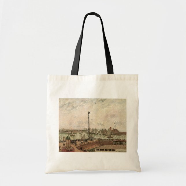 Bolsa Tote Pilot's Jetty, Le Havre, Misty de Camille Pissarro (Frente)