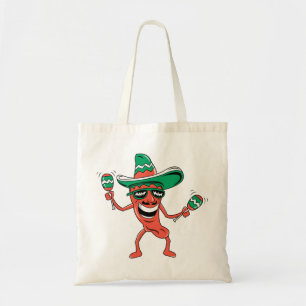 Bolsa Tote Pimenta do partido no Sombrero com Maracas