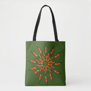 Bolsa Tote Pimentos Chili Mandala Art