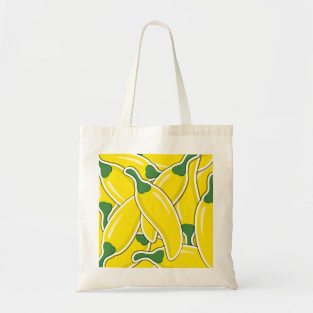 Bolsa Tote Pimentos (pimentões) amarelos e crus (Frente)