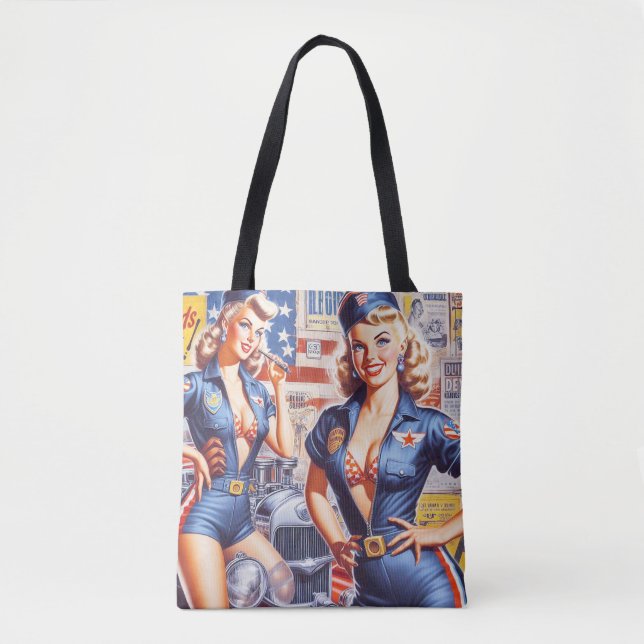 Bolsa Tote Pin-up Mecânico Retroativo (Frente)