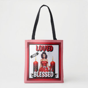 Bolsa Tote Pin-up Retro Amada e Abençoada